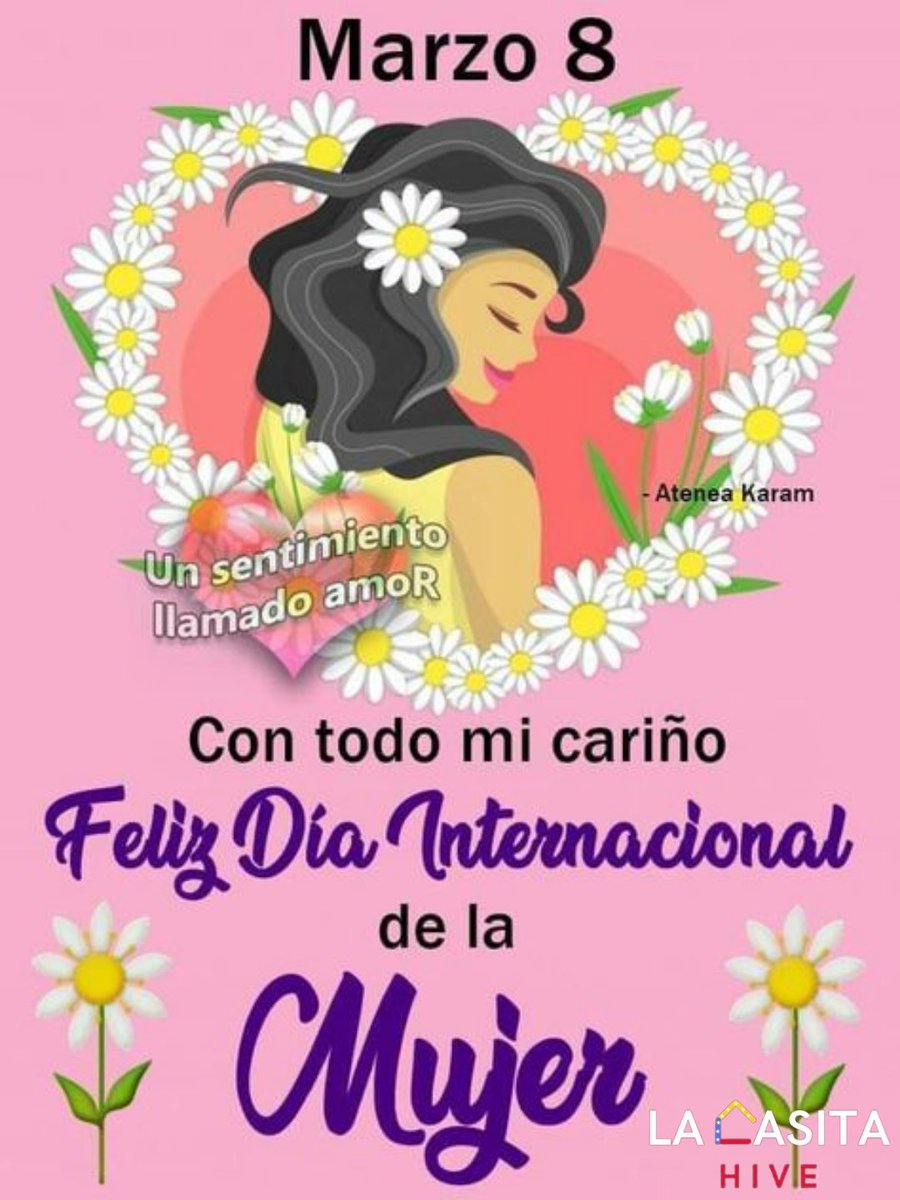 lacasitahive's tweet photo. Feliz día a todas esas mujeres valientes y guerreras del mundo de parte de #lacasitahive.
#web3 #hive https://t.co/6IO3YCelq0
