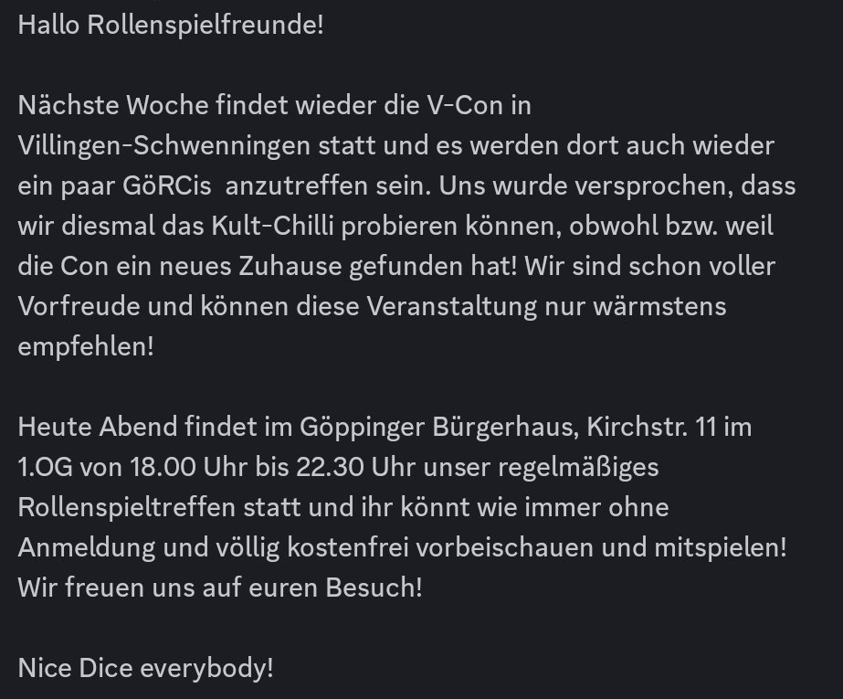GoeRC_'s tweet photo. #Göppingen #Rollenspielclub #GöRC #PenandPaper #Rollenspiel #RPG #Rollenspieltreff #Vcon #Villingen https://t.co/o0KWA7Rs6I