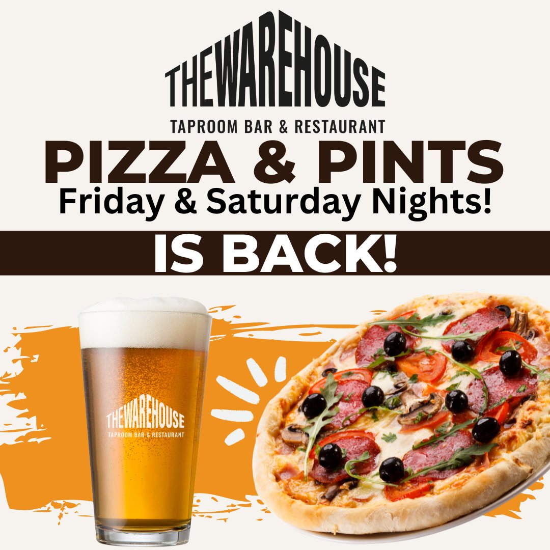 Join us <a href="/WarehouseBar/">The Warehouse Taproom, Bar & Restaurant</a> 🍕 🍺