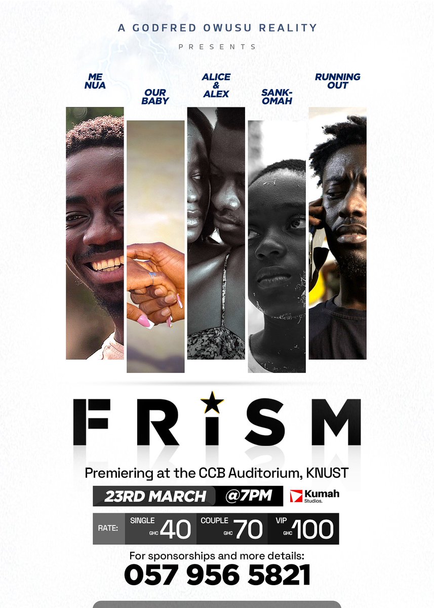 GodfredOwusugh1's tweet photo. After a successful first premiere of my first Anthology "FRISM", I'm proud to announce the second premiere which will be happening at the CCB Auditorium in KNUST.
Proud of the journey so far, it all started with an iphone and a kind heart @KylaDCarter 4yrs ago. 
@VOICE_of_KNUST https://t.co/BkaBVaYjg0