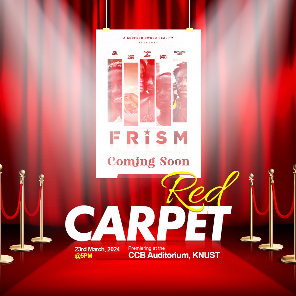 GodfredOwusugh1's tweet photo. After a successful first premiere of my first Anthology "FRISM", I'm proud to announce the second premiere which will be happening at the CCB Auditorium in KNUST.
Proud of the journey so far, it all started with an iphone and a kind heart @KylaDCarter 4yrs ago. 
@VOICE_of_KNUST https://t.co/BkaBVaYjg0