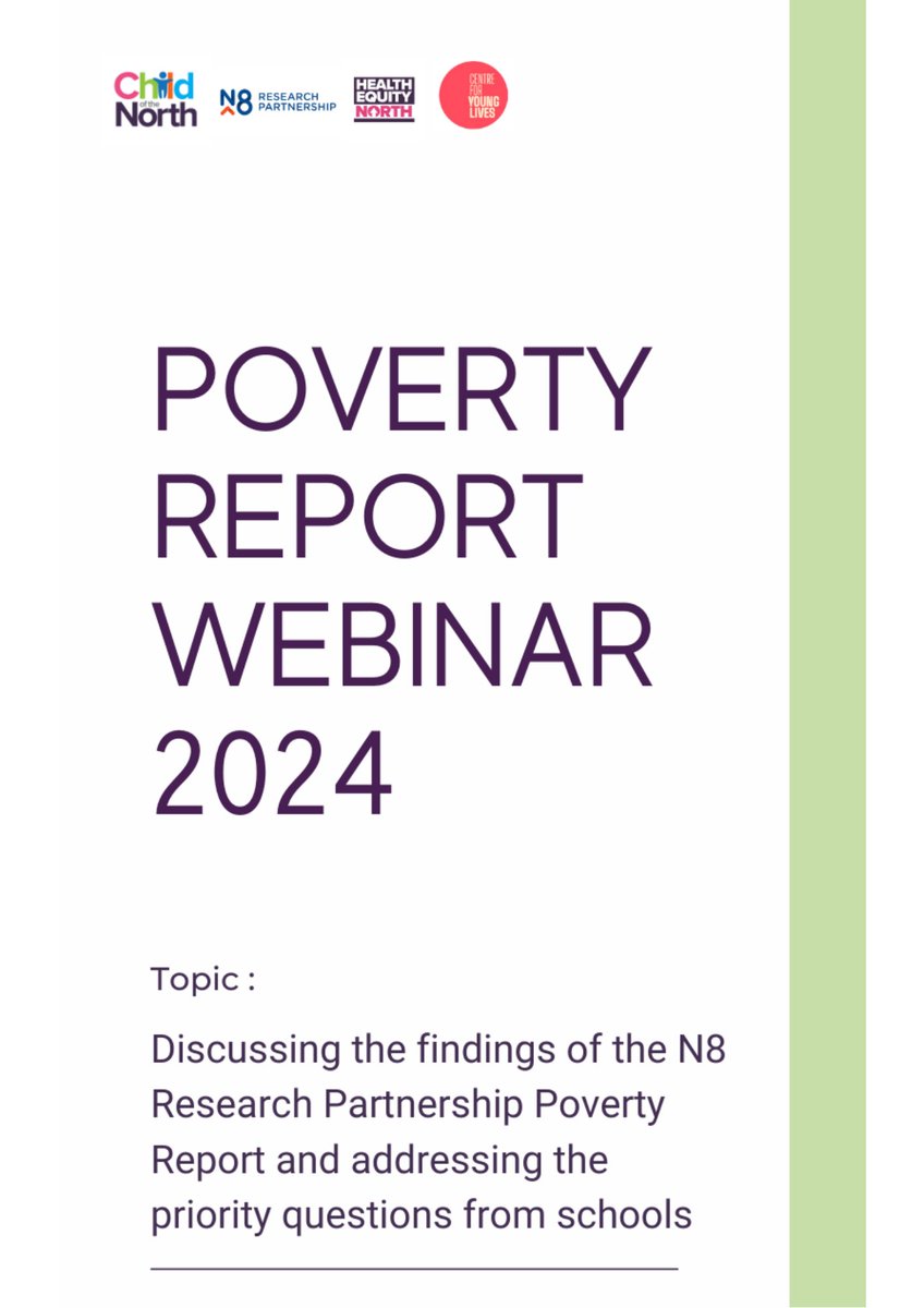 CAERBradford's tweet photo. In March, the 2nd report in the @ChildoftheNort1 series - Addressing Poverty w/ &amp; through Education Settings - will be released. 

CAER is hosting a report webinar (&amp; welcomes ?s from education settings)!

📅Thurs 21st March
⏲️4-5pm

Register today!👇
https://t.co/G9BobxmRjJ https://t.co/AmcvtcD1Ke