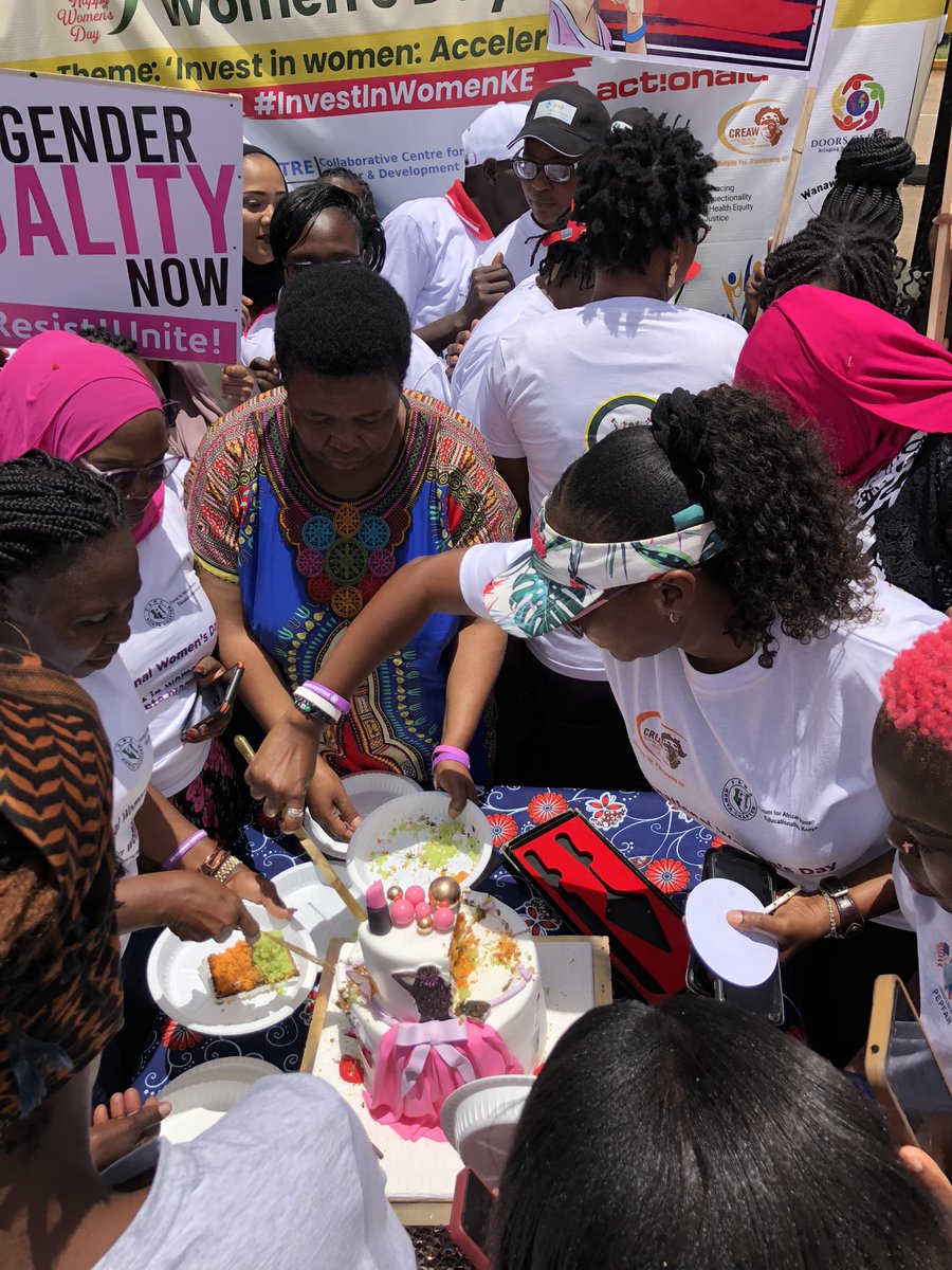 cutting the cake on International Women's Day. Here's to the layers of strength, resilience, and sisterhood that make each slice truly empowering. Let's celebrate progress and keep striving for a world where every woman's voice is heard and honored. 🍰✨ #InvestInWomenKE