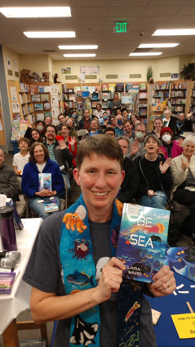 Awesome launch party for Be the Sea at @booksincstores! Thanks to everyone for being part of the excitement! We hope you love to Be the Sea. 🪼 Join us? - at atthisarts.com/product/be-the… #BeTheSea