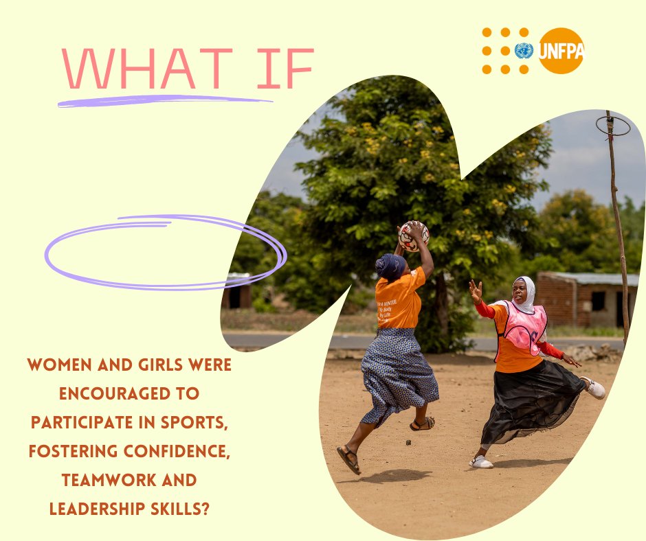 UNFPAMalawi's tweet photo. Happy #InternationalWomensDay!
Let's celebrate by empowering women and girls in sports. Participation isn't just about the game; it's about building confidence, teamwork, and leadership skills. Let's invest in their potential to accelerate progress in every field!
#InvestInWomen https://t.co/lBJklXv1mQ