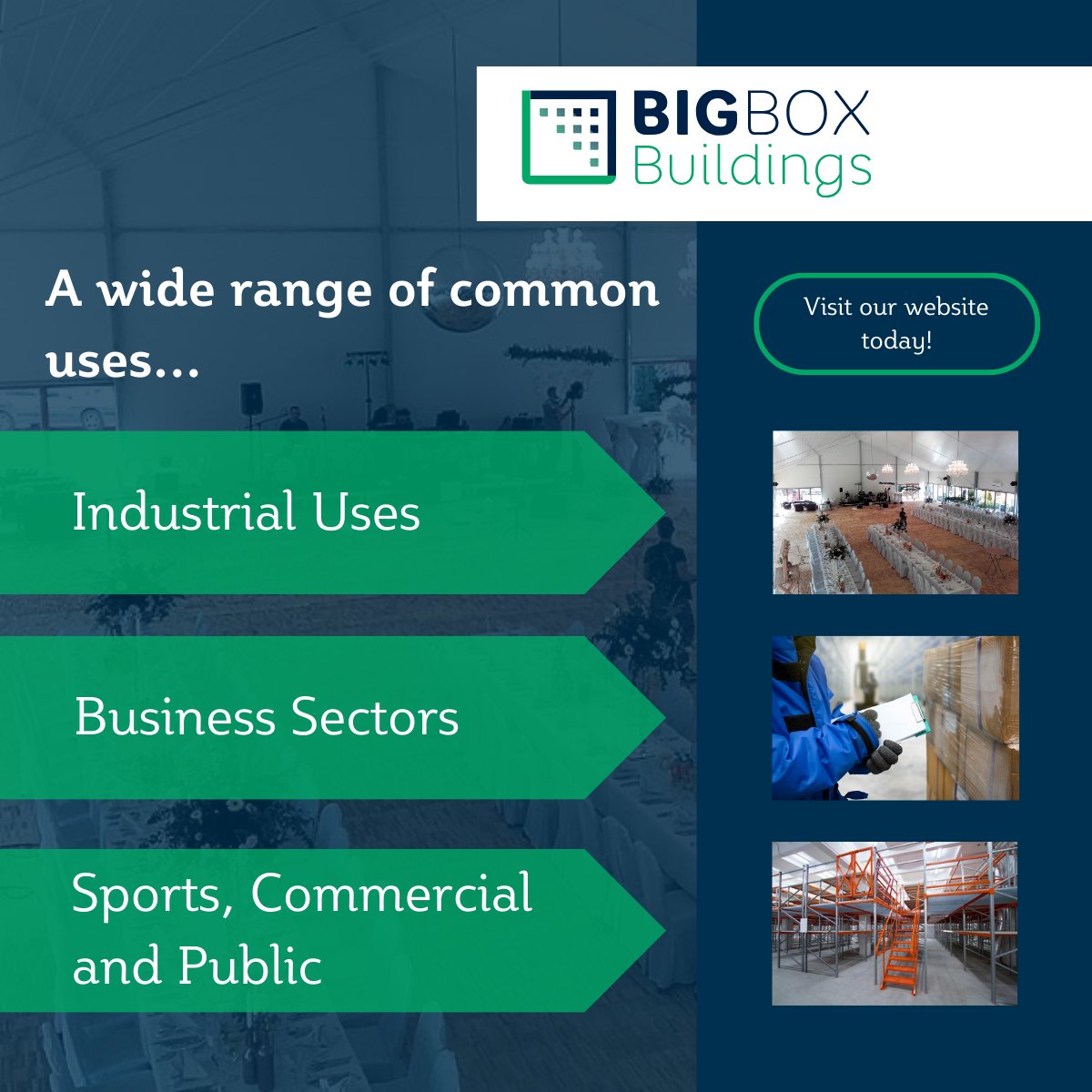 BigBoxGroup1's tweet photo. From temporary to long-term solutions, Big Box Buildings offer lower-cost, lower-risk options for various sectors and needs. 🏢

Our buildings cater to a diverse range of customers and applications, divided into three main areas:

#BuildingSolutions #BigBoxBuildings https://t.co/U0u3VIhYRI