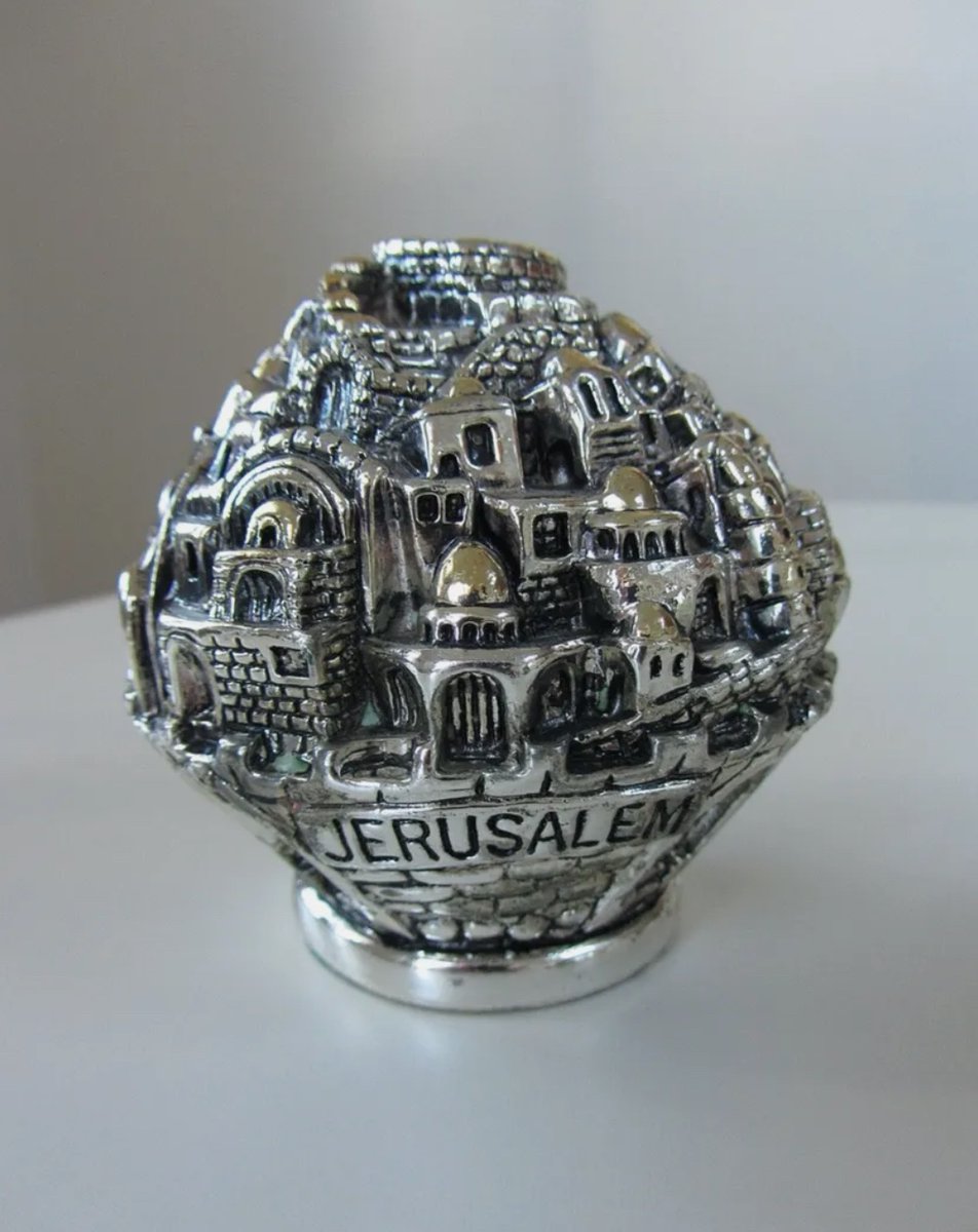 SOLD! 925 Silver Electroformed Jerusalem Ball Sculpture Paperweight w Gold Accents #sold #mykindoffind #ebay
