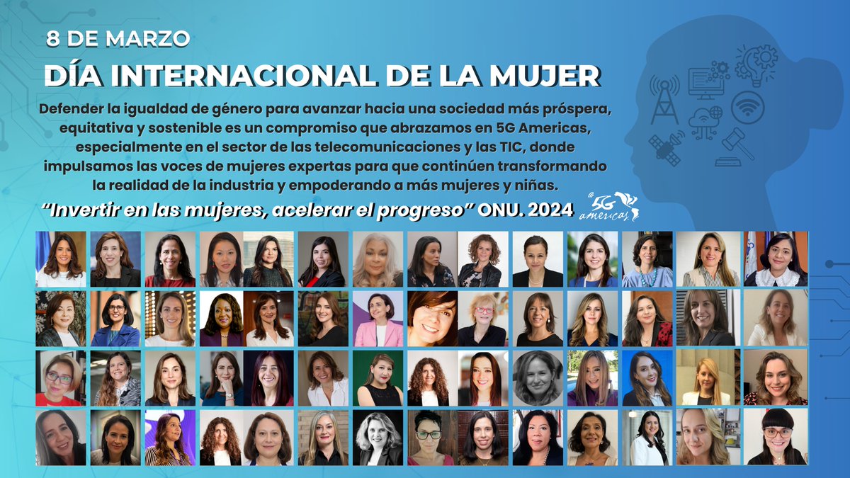 #DíaInternacionalDeLaMujer Saludamos a todas las mujeres protagonistas de la transformación del sector de las #Telecom y las #TIC, que con su esfuerzo y trabajo inspiran y empoderan a más mujeres y niñas a liderar el cambio en la sociedad. #8M #InvertirEnMujeres #5GAExpertasTIC