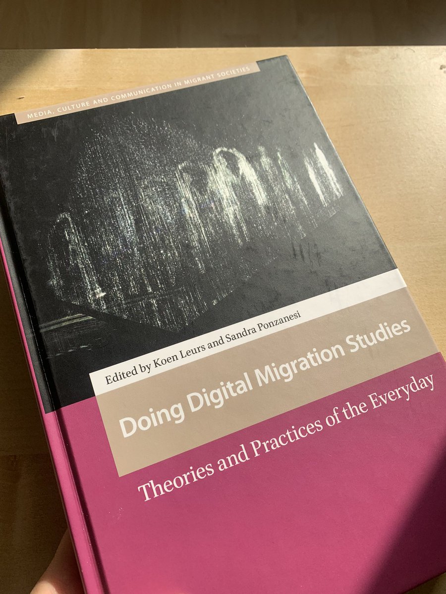 Thrilled to have received a copy of @koenleurs and @SPonzanesi new edited book Doing Digital Migration Studies! Can’t wait to read this incredible collection of papers (and turns out I was among the first to get the copy, so happy days!)