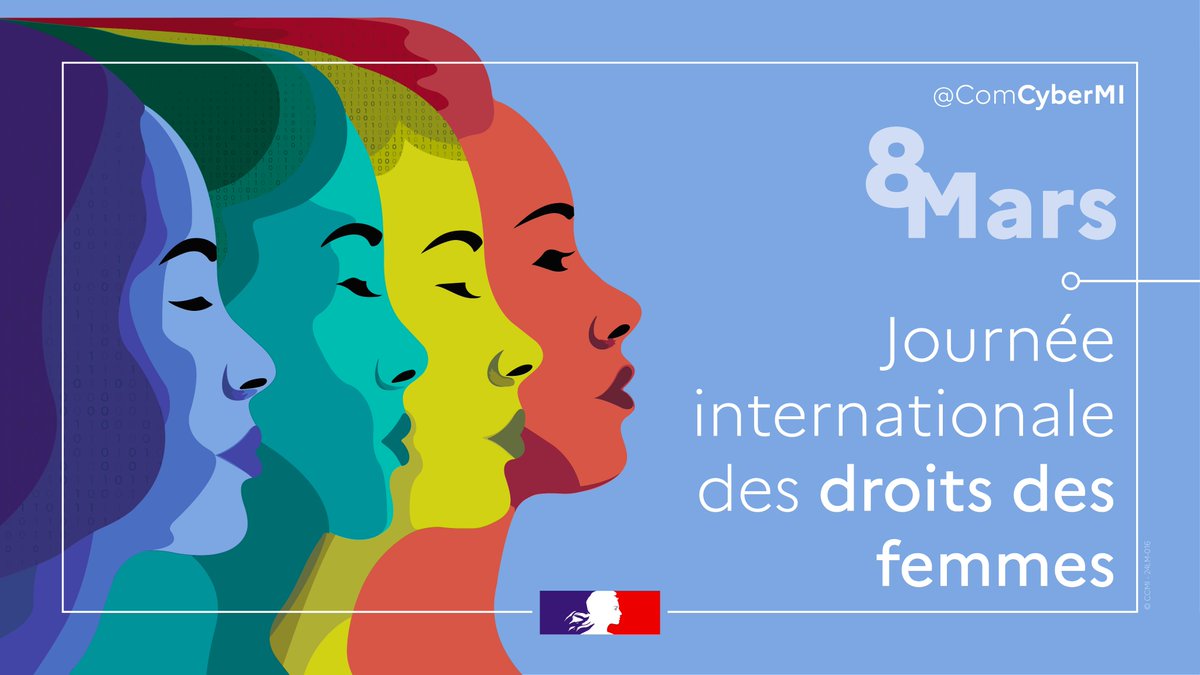 ComCyberMI's tweet photo. Chaque 8 mars, est célébrée dans le monde entier la Journée Internationale des Droits des Femmes, journée de rassemblements, mais aussi de mobilisation en faveur des droits des femmes et de leur participation à la vie politique et économique, à laquelle s'associe le @ComCyberMI. https://t.co/VKsGZhhwo5