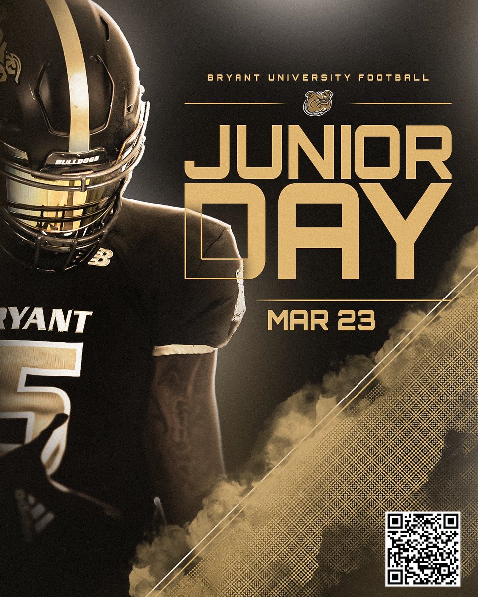 Thank you @CoachCiocci and @BryantUFootball for the Junior Day invite. I'm very excited to get back on campus March 23. @LoomisFootball