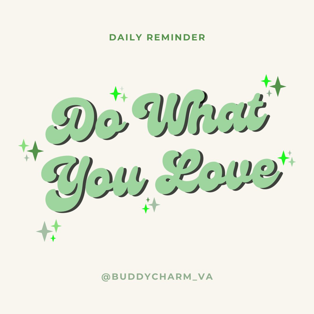Do what you love, love what you do because it's the recipe for a life well-lived!💖

Ready to bring your dreams to life? Let's team up! Drop a message now💌⭐
#dowhatyoulovelovewhatyoudo #virtualassistant #virtualsidekick #teamup #businessowners #smallbusinessowner #SmallBusiness