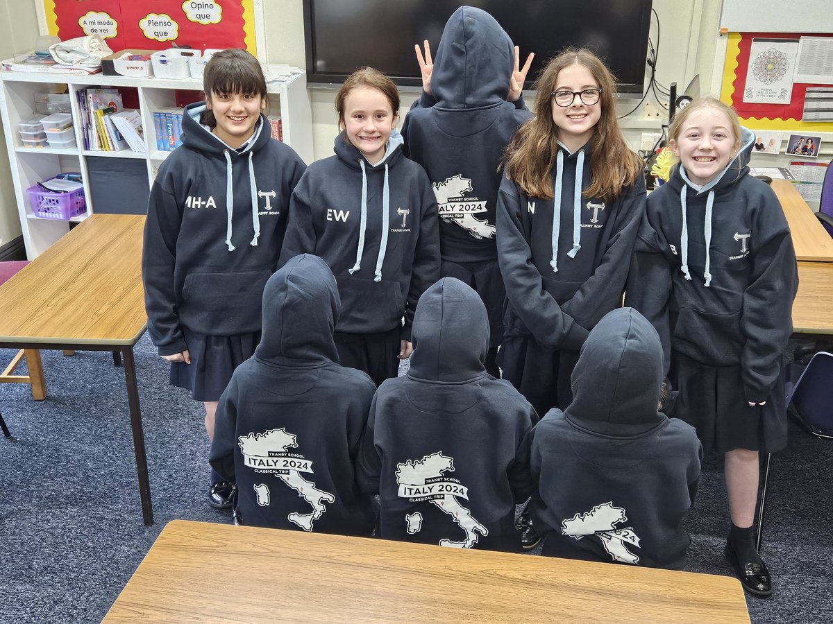 Our #Italy trip hoodies look amazing! This time in 2 weeks, we will have landed in Rome. Thank you <a href="/hoodyworld/">hoodyworld</a> for getting our order done in plenty of time! <a href="/Tranby_school/">Tranby</a>