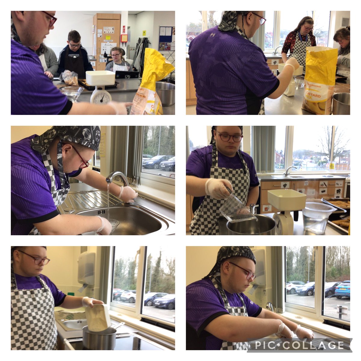 This morning, Loghan worked in the college kitchen, where he was tasked with making the puddings for lunch. It was his first time making custard.He followed a recipe independently using a variety of equipment. #wonderfulworkatwoolston #ncw2024 #careers