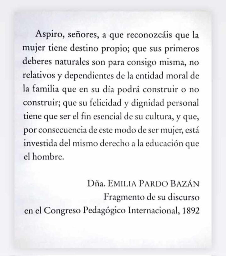#DiaInternacionalDeLaMujer 
1892...
#EmiliaPardoBazán
Me representa 👇🏽
