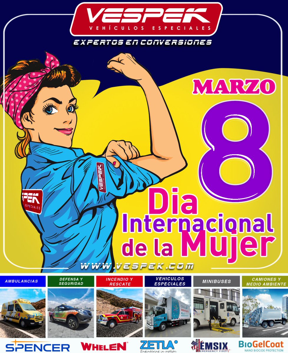 Vespek_'s tweet photo. En este día, las celebramos a todas!!! 🥳🥳🥳🫰🫰 
Este #8deMarzo2024  queremos rendirles un homenaje a todas las mujeres  por sus logros y contribuciones en todo el mundo un fuerte abrazo a cada una de ustedes. 👩‍🚒👷‍♀️👩‍🏭👮‍♀️👩‍💼👩‍🚀👩‍⚕️
#8M2024 #DiaDeLaMujer2024 #8marzo2024 https://t.co/kry6KVkjHl