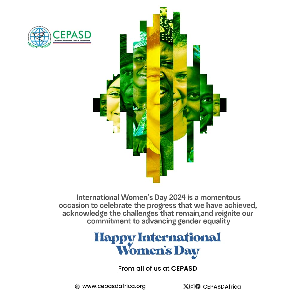 Happy International Women’s Day from all of us @CEPASDAfrica Today we celebrate incredible women around the world supporting our works @AU_YouthEnvoy @ActionAidNG @youthhubafrica @YIAGA @ng_youthfund @LEAPAfrica @nnngo @unwomenNG @cleenfoundation @USinNigeria @USIP @UN @GPPAC