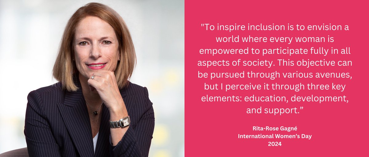 Our CEO Rita-Rose Gagné reflects on the importance of this year's #InternationalWomensDay theme 'Inspire Inclusion' #IWD2024