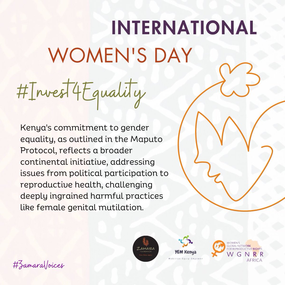 Structural biases, violence, and gender gaps constrain women from enjoying their rights and achieving their full potential. #Invest4Equality #ZamaraVoices @Zamara_fdn @YEMKenya @wgnrr_africa