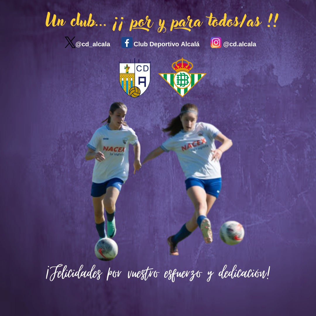CD_Alcala's tweet photo. | 𝐃Í𝐀 𝐈𝐍𝐓𝐄𝐑𝐍𝐀𝐂𝐈𝐎𝐍𝐀𝐋 𝐃𝐄 𝐋𝐀 𝐌𝐔𝐉𝐄𝐑 |

No existe mejor día para anunciar la citación de dos de nuestras jugadoras con el @RealBetisFem

Martina y Daniela, enhorabuena por vuestro esfuerzo y dedicación.

¡𝘜𝘯 𝘤𝘭𝘶𝘣, 𝘱𝘰𝘳 𝘺 𝘱𝘢𝘳𝘢 𝙏𝙊𝘿𝙊𝙎/𝘼𝙎! https://t.co/tOMNK2O0DA