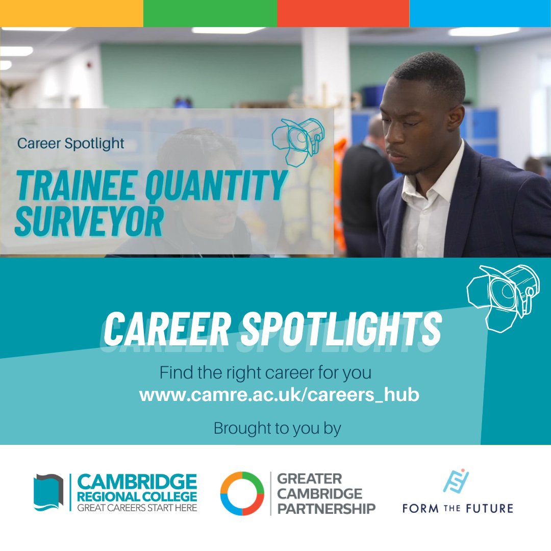 CRC_Huntingdon's tweet photo. Career Spotlight 📽️ Hear from Temi Akinbusoye, a Trainee Quantity Surveyor for Milestone Infrastructure, a company that delivers a range of essential infrastructure services to the water, energy (retail and infrastructure) transport and telecom sectors.
https://t.co/xJ8f4Hte9m https://t.co/jd9JAdpkXQ