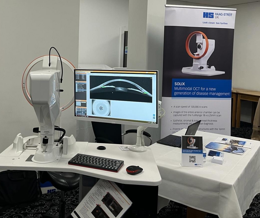 We hope delegates are enjoying their day at the Kettering Eye Meeting today. Visit HS-UK Area Sales Manager, Abid Rahman and see the fantastic Solix Full Range OCT device in action. #ophthalmology #HSUKEvents #OCT