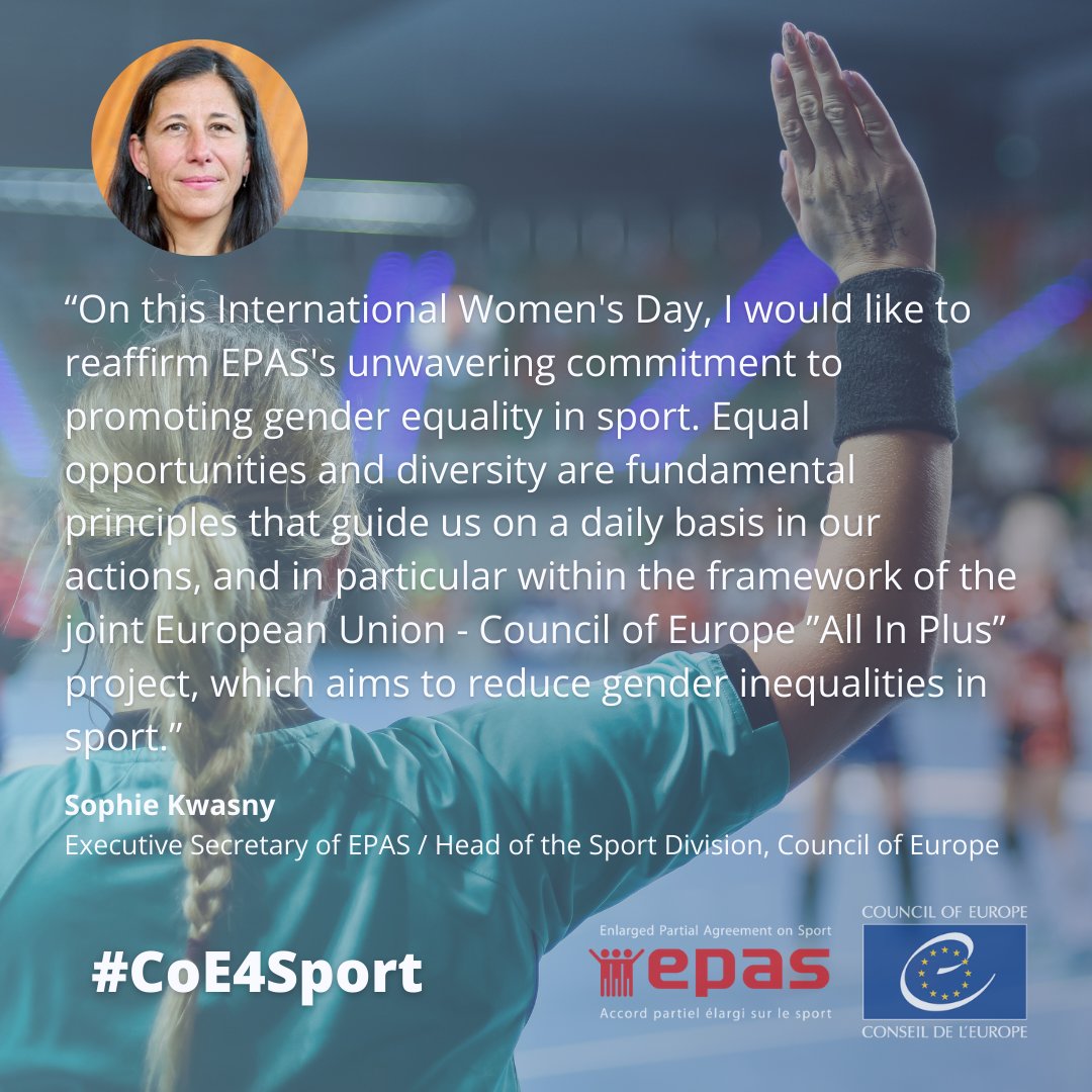 Our commitment to promoting greater gender equality in sport through EPAS & the All In Plus joint @EuSport-@CoE project – @SophieKwasny, Executive Secretary of EPAS & Head of the Sport Division, closed the Breakfast Roundtable on Sport officiating and gender equality #CoE4Sport