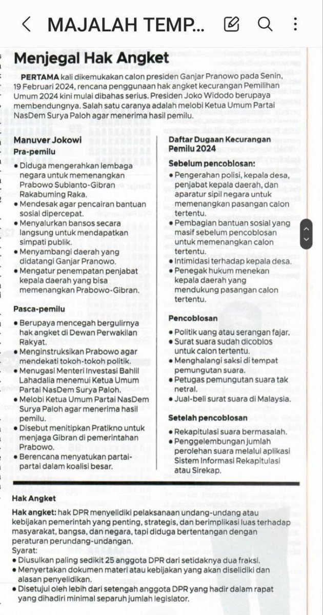 Hak Angket.. Tanyakan ijasah palsu Itu saja sudah bisa jatuhkan. Usut Kecurangan Lanjutkan terus... terus.. terus @msaid_didu @Andria75777 @DrEvaChaniago @democrazymedia @MichelAdam7__ @Mdy_Asmara1701 @MarwanBatubara2