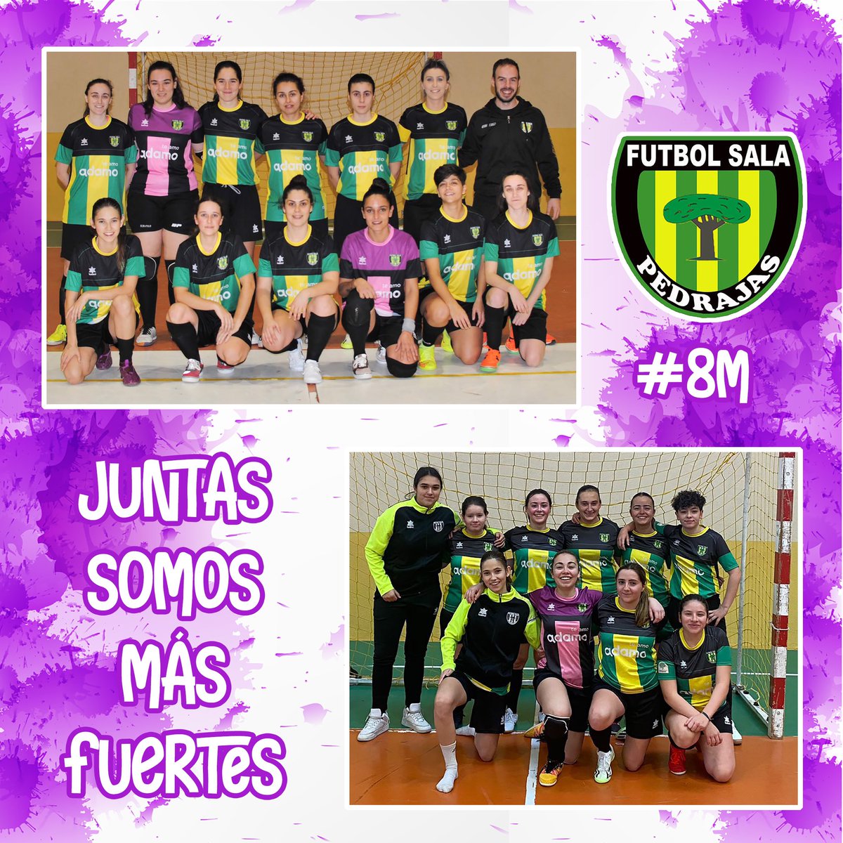 FSPedrajas's tweet photo. 💜 ⚽️Hoy es el Día Internacional de la Mujer, y por ello desde el CDFS Pedrajas queremos hacer un reconocimiento al esfuerzo, trabajo y actitud de las chicas de nuestros dos equipos femeninos💪🏼

¡Gracias, chicas! https://t.co/WUzPSMWvrz