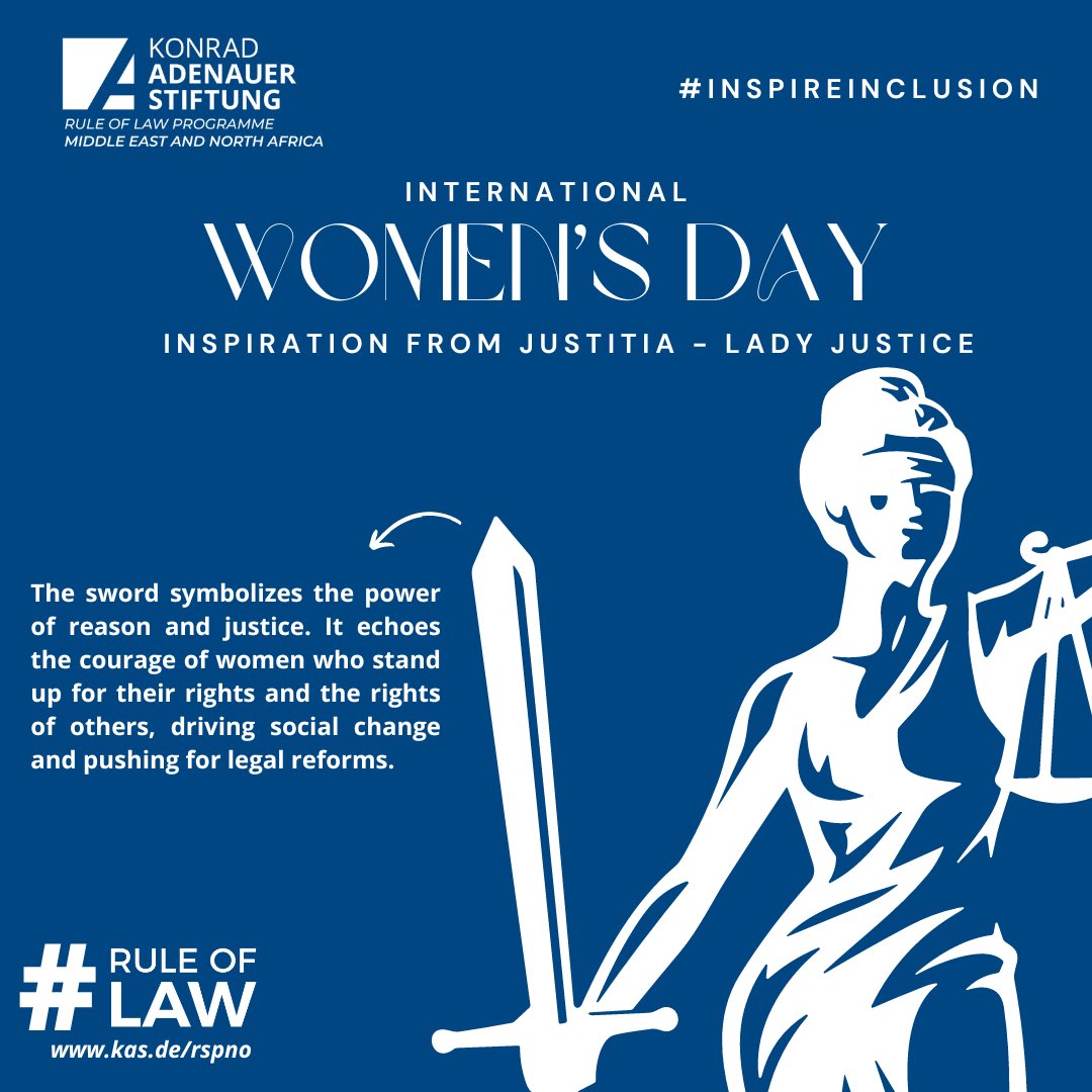KAS_rspno's tweet photo. 👩‍⚖️✨ On International Women's Day, we celebrate justice and equality, inspired by Lady Justice herself. As she stands blindfolded for impartiality, with scales balanced and sword in hand, we're reminded of the strength and determination of women worldwide.
#KASRuleOfLaw https://t.co/xw247pMsC0
