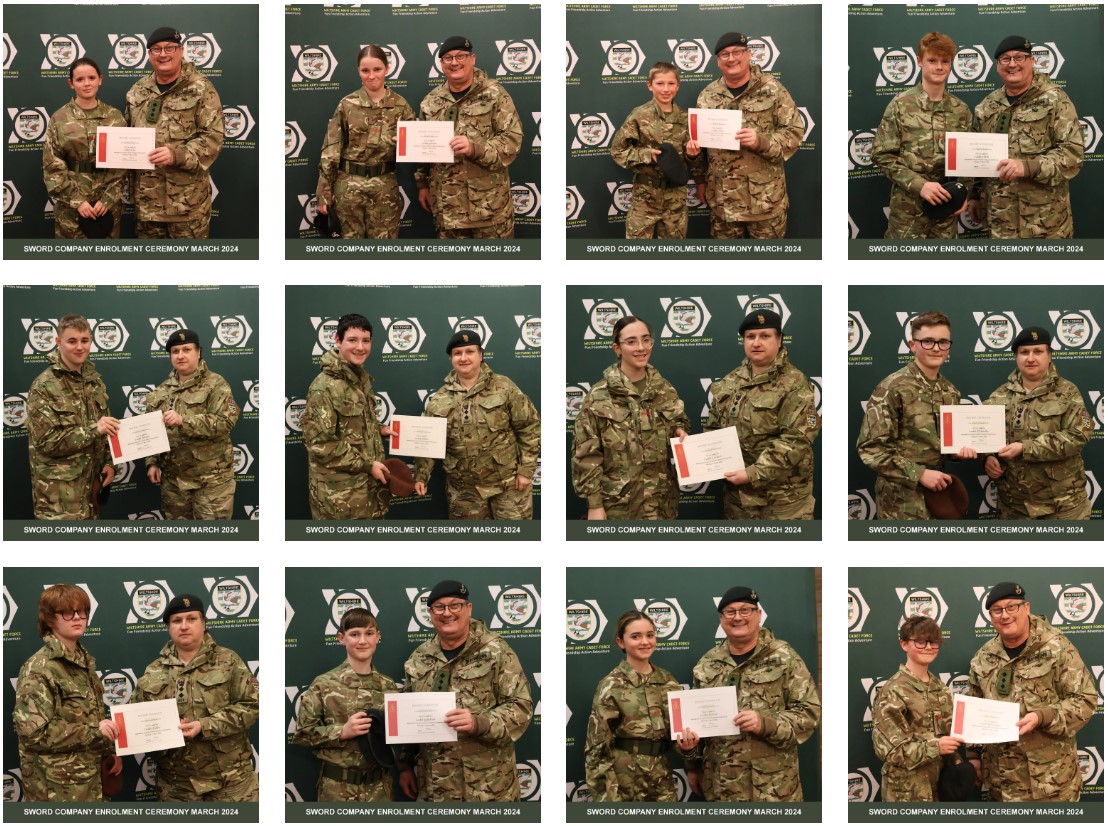 WiltsACF's tweet photo. Thursday 7th March saw 42 cadets embark on their first milestone with the Army Cadet Force by attending the Sword Company Enrolment Ceremony.

Full story and photo galleries here- https://t.co/ArIYinpIls https://t.co/ofa1X51BXD