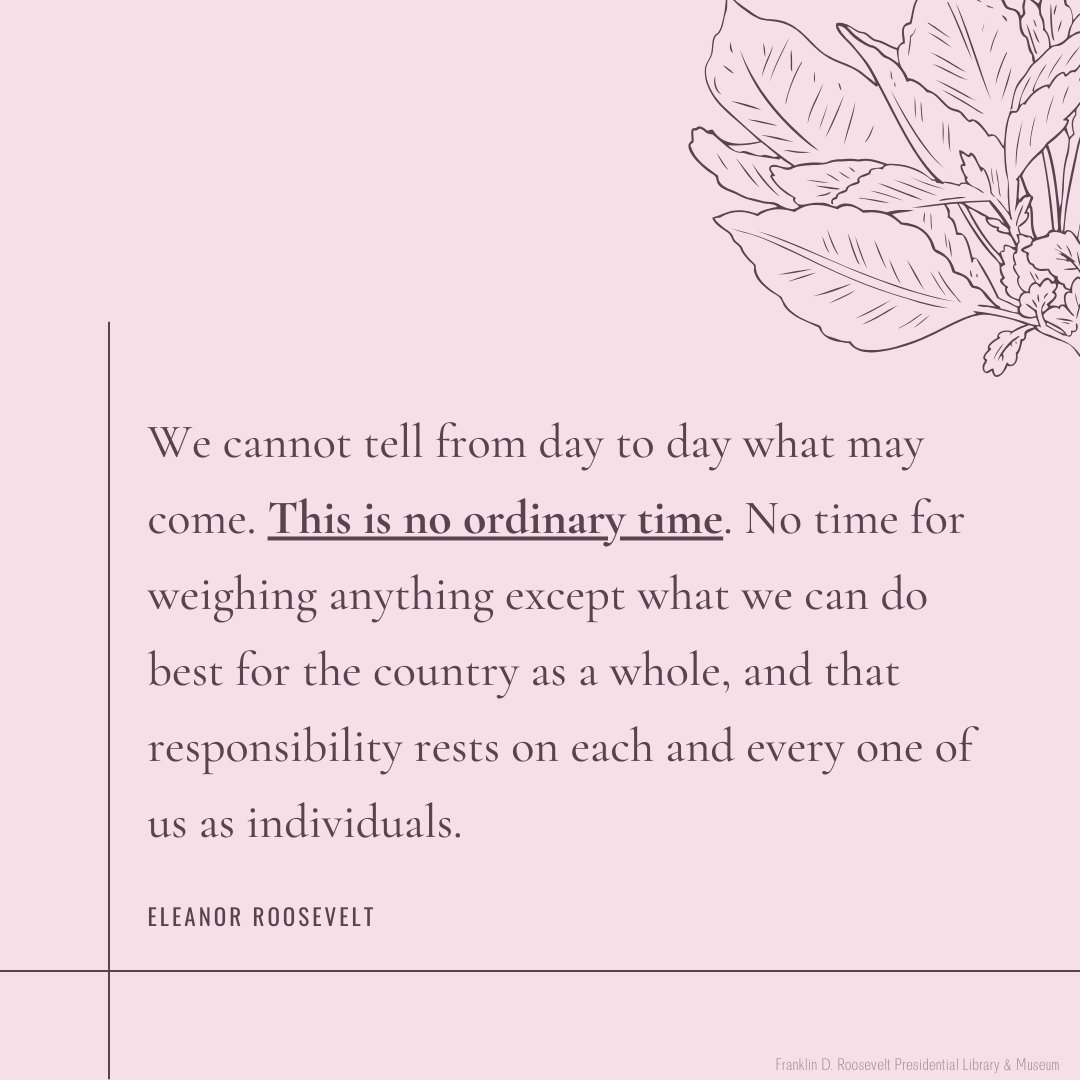 FDRLibrary's tweet photo. #InternationalWomensDay #EleanorRooseveltQuote #NoOrdinaryTime https://t.co/6kYxrstIZn