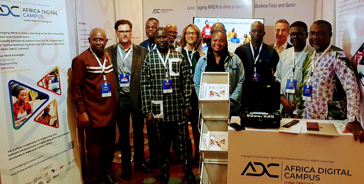 Tous les partenaires du projet #AfricaDigitalCampus piloté par #IRD:WACREN, AUF, UV-BF, ASIN, INSTI sont réunis autour de l’innovation en matière d’infrastructures numérique et du #Elearning à #WACREN2024. Au programme:COPIL #AfricaDigitalCampus, développement du réseau, échanges