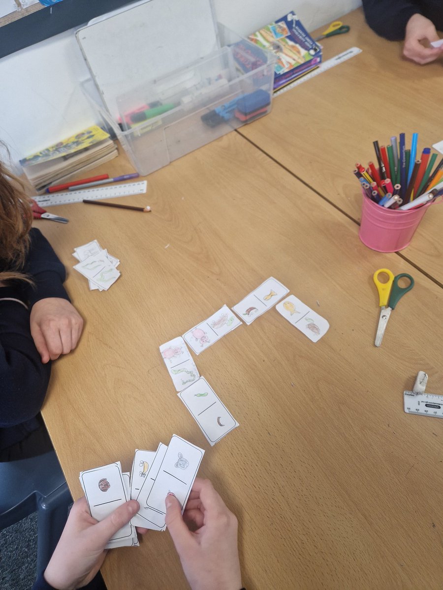 MissHuntBPCA's tweet photo. In French this afternoon we consolidated our learning of french animals by making and playing our own dominoes game. Our French pronunciations were superb! @MMontgomBerrow @BerrowPrimary https://t.co/P9oXA6cOHp