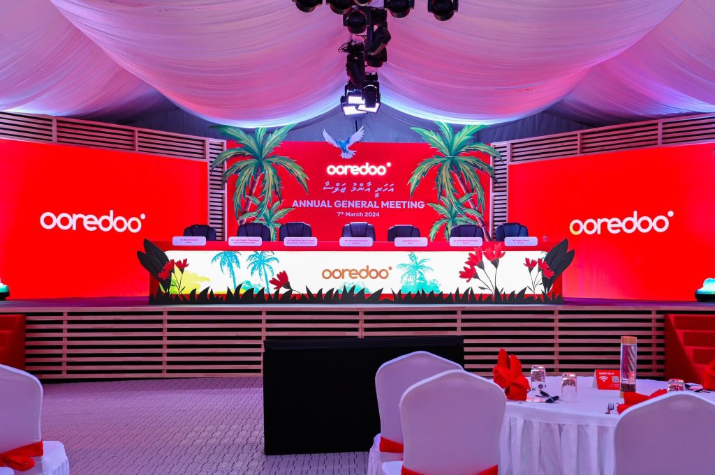 Stage Core (@stagecoremv) on Twitter photo At the <a href="/OoredooMaldives/">Ooredoo Maldives</a> Annual General Meeting 2024, the <a href="/stagecoremv/">Stage Core</a> Team was tasked with designing an event based on the Ooredoo Calendar 2024. We took on what looked impossible: building an event hall in Hulhumale, Central Park, large enough to seat 450 people. We used an At the <a href="/OoredooMaldives/">Ooredoo Maldives</a> Annual General Meeting 2024, the <a href="/stagecoremv/">Stage Core</a> Team was tasked with designing an event based on the Ooredoo Calendar 2024. We took on what looked impossible: building an event hall in Hulhumale, Central Park, large enough to seat 450 people. We used an