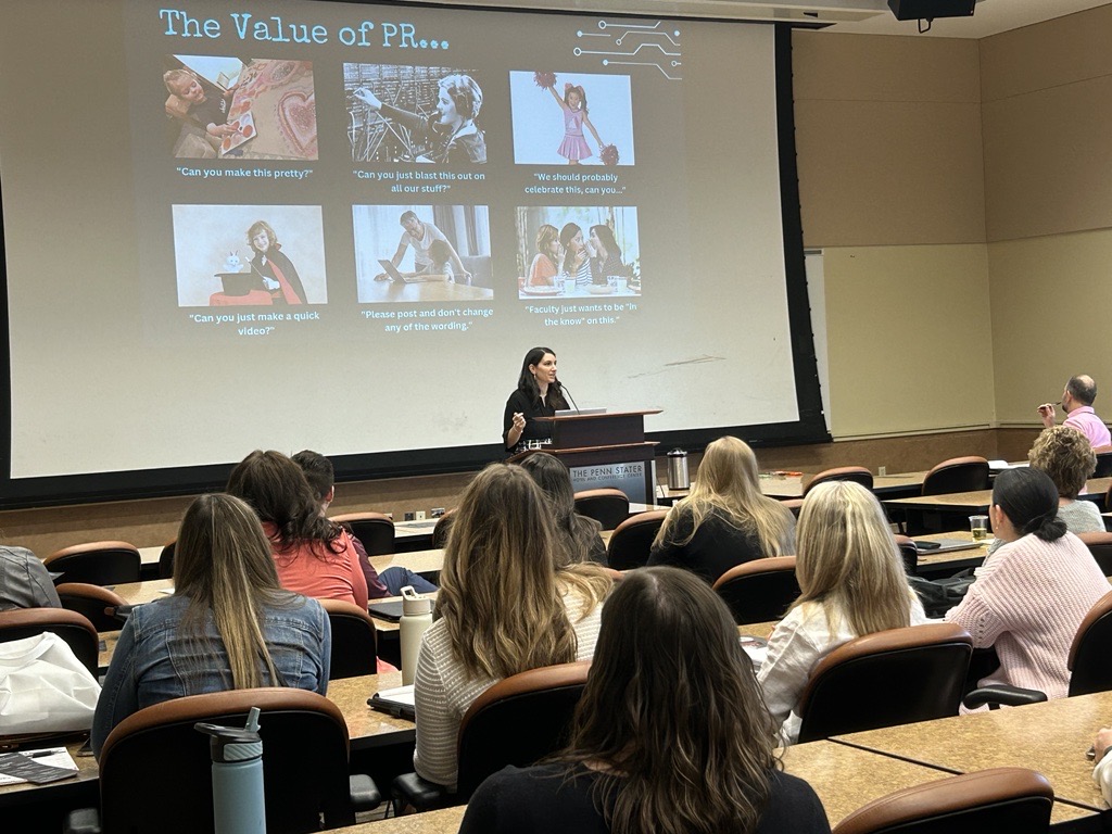 Kicking off day two of the #pensprasymposium with keynote speaker, Sondra Whalen, Director of Student Programs & Communications at Vernon Verona Sherrill Central SD. Attendees are learning about the science of communicating and forging true connections with audiences!