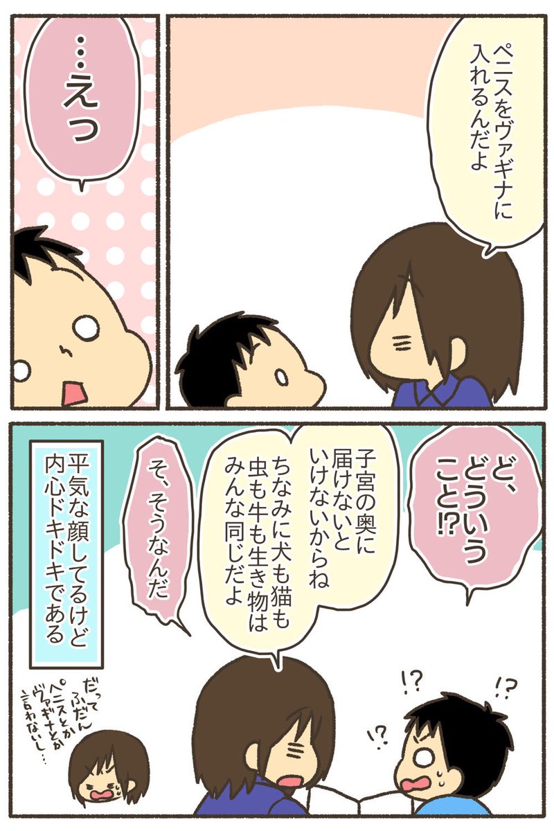 当時小2の息子に、赤ちゃんがどうやってできるのかを説明した時の話【2/6】
#漫画が読めるハッシュタグ 
#育児漫画 