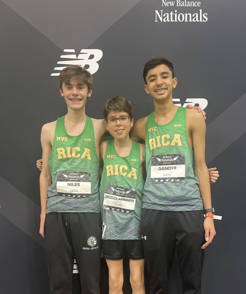 BillericaXCTF's tweet photo. 8th grader Mason Niles placed 8th overall in an incredible 4:37.74, a huge personal best that broke his own 8th grade record!  
8th grader Ascot Drozdov-Armendia also had a huge PR, breaking 5 minutes for the first time in 4:54.43, the #2 all time for an 8th grade Billerica boy! https://t.co/am14d3GqYn