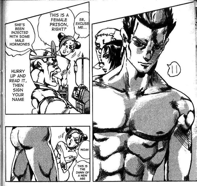 Hirohiko Araki had a positive depiction of a trans man in the late 90s 