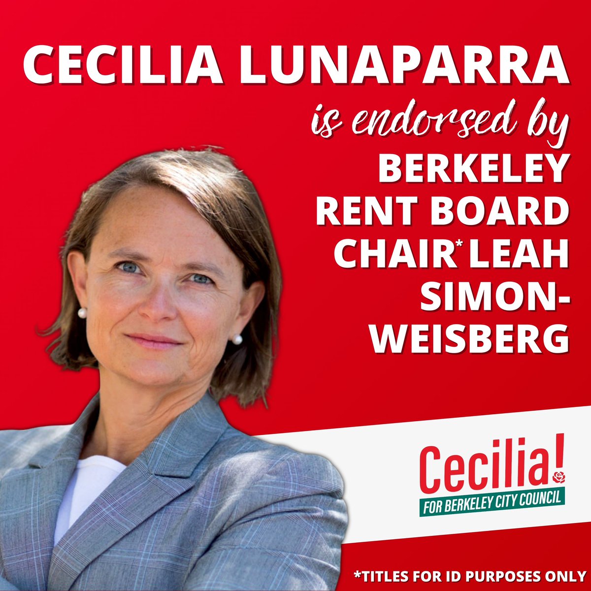 Many thanks to Berkeley Rent Board Chair* Leah Simon-Weisberg for her endorsement! Leah is doing the essential work of advocating for Berkeley tenants against private property and landlord interests, and I greatly appreciate her support. 🏡 (*titles for ID purposes only)