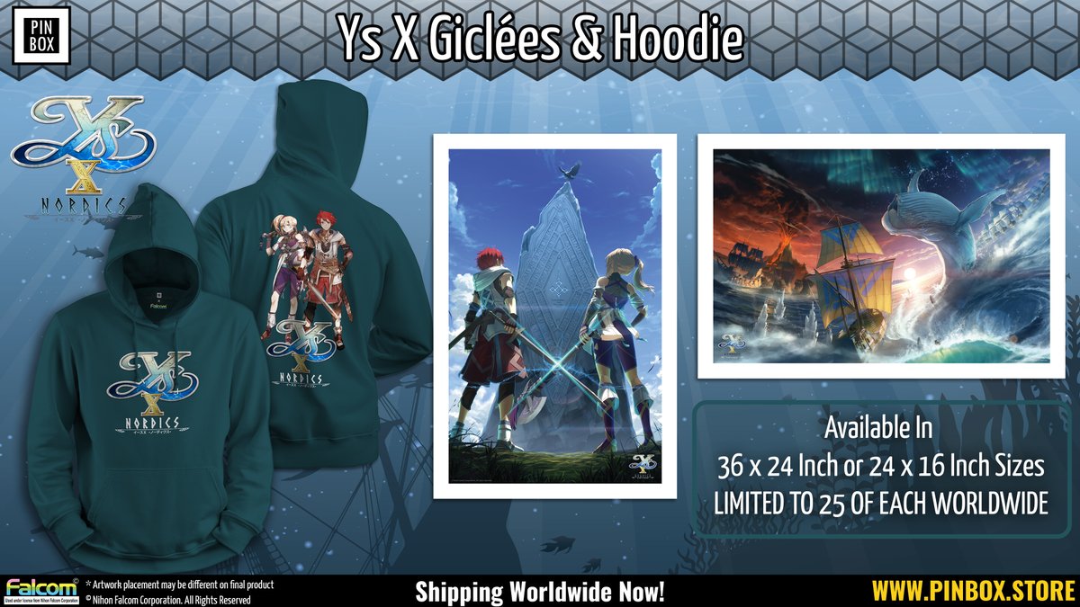 To end the week we've got a new hoodie and TWO new Giclee Prints! All Ys X Licensed Merchandise by @nihonfalcom! Remember - the Art prints have a free shipping option for most destinations worldwide! pinbox.store/collections/ys