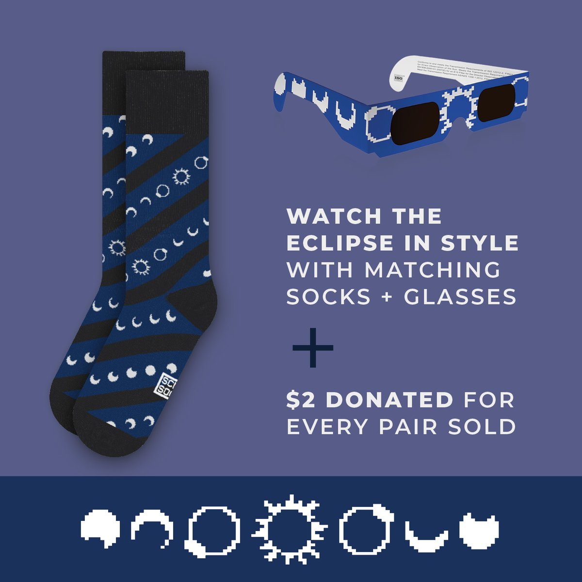Yesterday we raised $240 for my favorite STEM charity @reinventedmag with the launch of our #SolarEclipse #socks 🤩 Now help me double that! 🤑 I will donate: $2 for every pair sold $1 for every repost Get your eclipse socks here: 🔗 sciencesocks.co/collections/ec… Please RT! 🙏