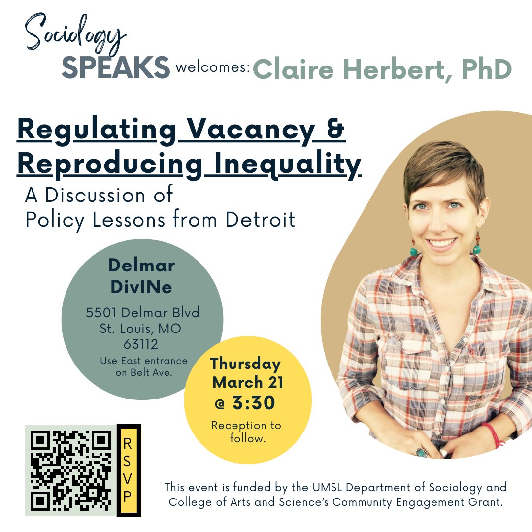 How can we tackle vacancy in more meaningful, equitable ways? Check out our upcoming colloquium at <a href="/delmardivine/">Delmar DivINe</a> featuring Dr. Claire Herbert from University of Oregon. This talk will be held on Thursday, March 21st <a href="/3/">Blair</a>:30 pm with a reception to follow. Hope to see you there!