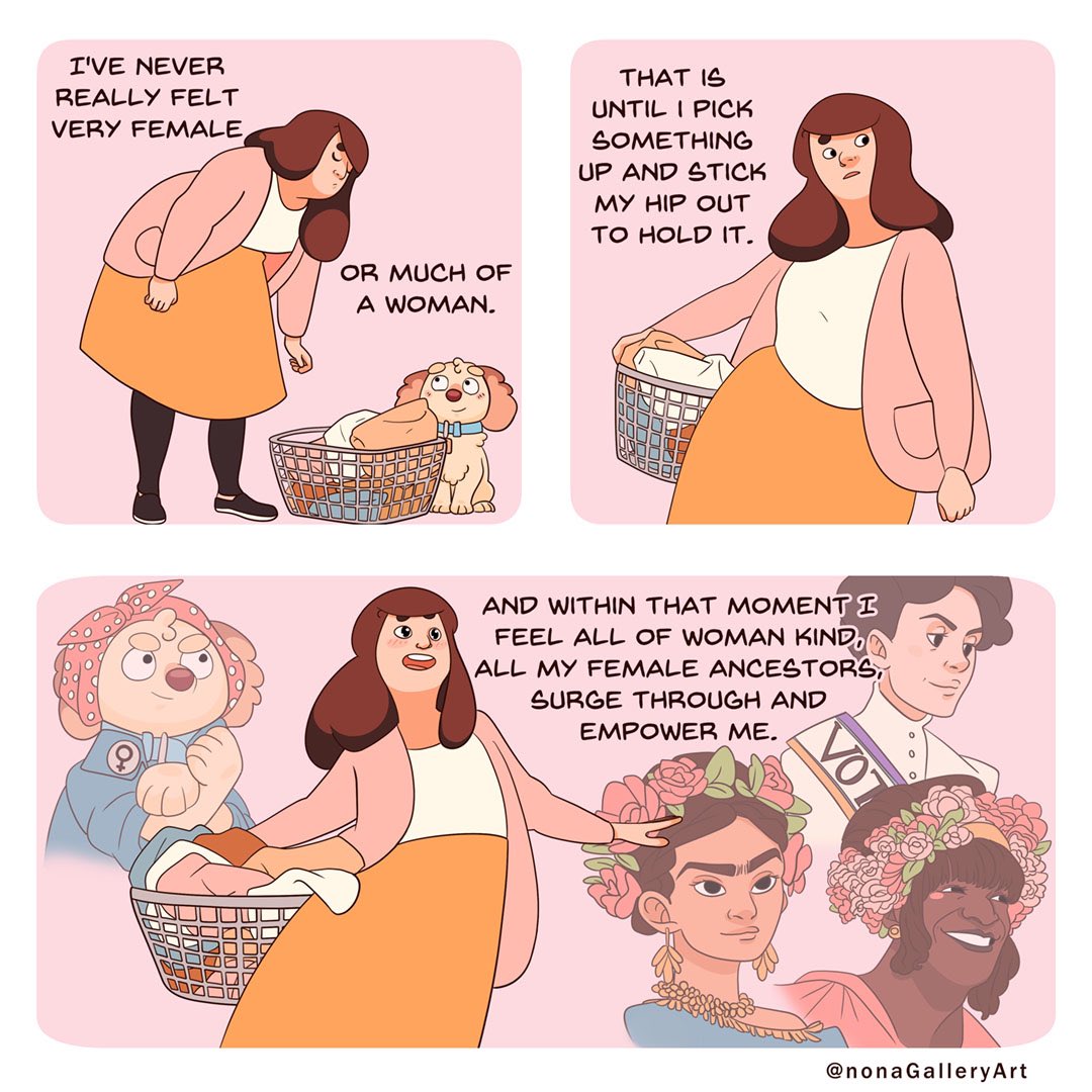 Today is International Women’s Day, and I like to think being a woman isn’t always about being a strong independent attractive matriarchal figure, you can also feel female in the really dumb moments too. #InternationalWomensDay #WebComic