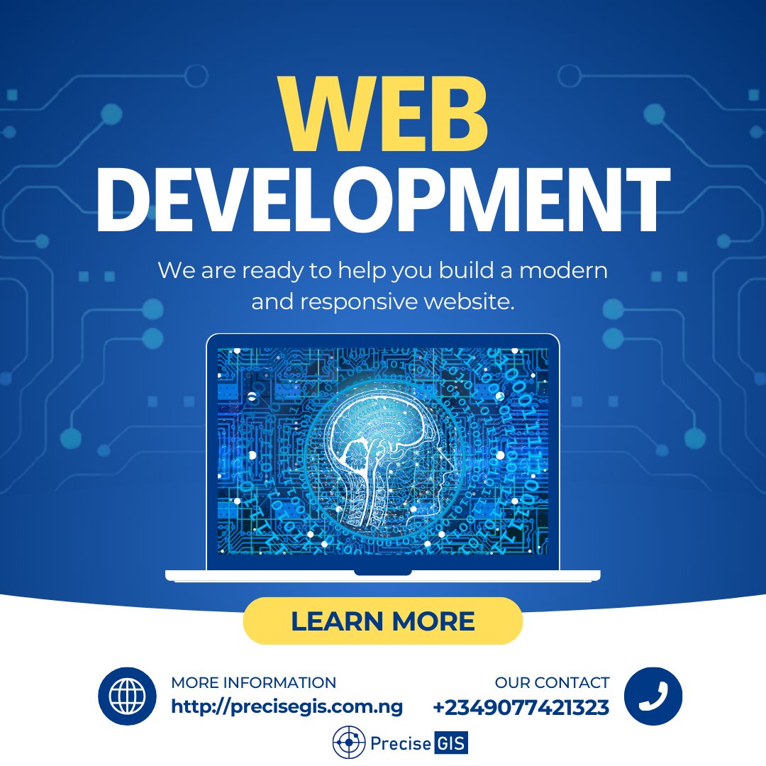 precisegis's tweet image. Elevate your online presence with our expert web development. From sleek designs to robust e-commerce solutions, we tailor-make websites that drive results.

Let&apos;s build something extraordinary for your brand today.

precisegis.com.ng/#getStarted
#WebDevelopment #WebsiteDesign #gis