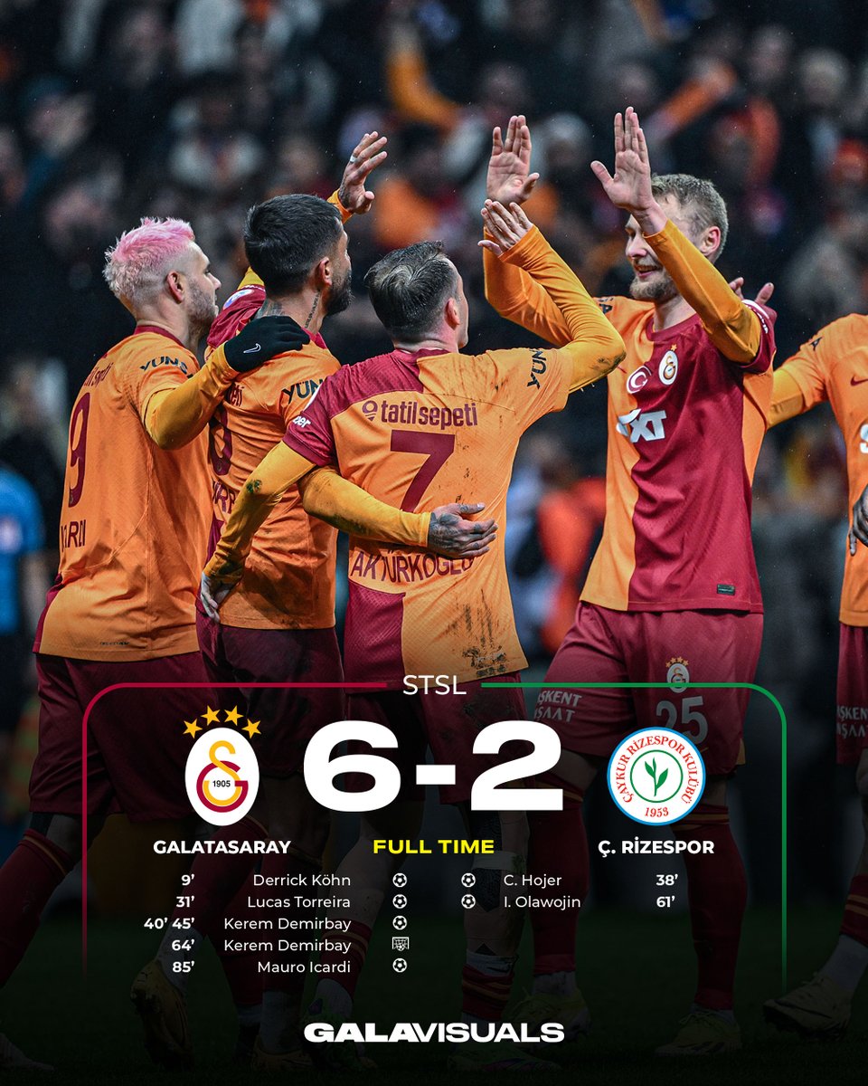 Arena'da 3 puanı 6 golle alıyoruz! #Galatasaray