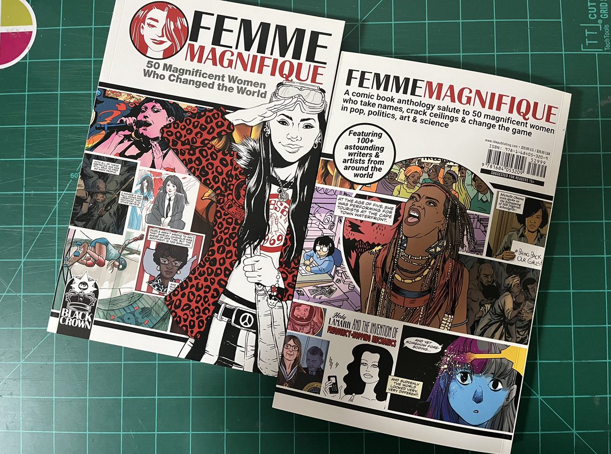 🧵1/2❤️🖤All Femme. No Fluff. Happy #InternationalWomansDay to every backer and comics creative who made FEMME MAGNIFIQUE: 50 Magnificent Women Who Changed The World especially Brian and Kristy Miller of @hificolor and @blackem_art .