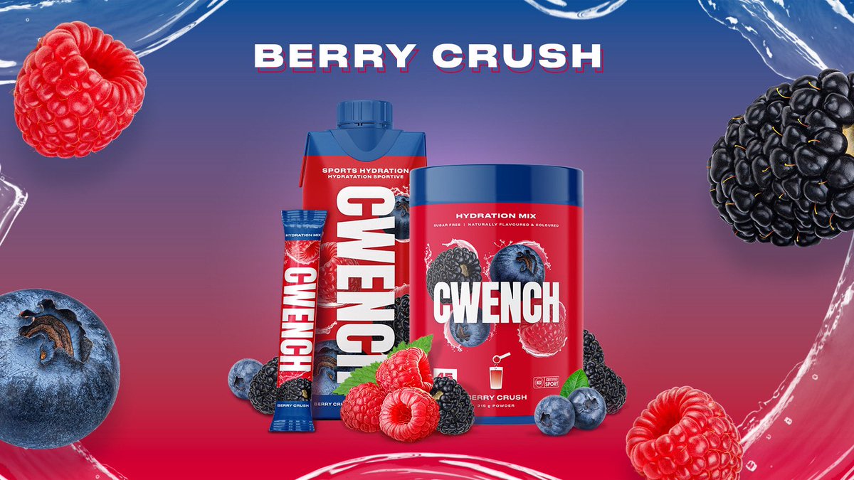 Berry Crush! 🫐🍓 

Bringing together a sweet mix of berries for a refreshing and simple taste that’s perfect to #CwenchYourThirst!

#hydration #sportsdrink
