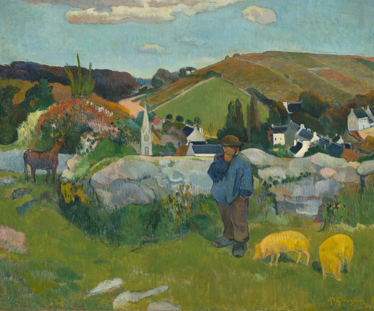 a little friday Gauguin [Paul Gauguin, The Swineherd, 1888, Los Angeles County Museum of Art, gift of Lucille Ellis Simon and family in honor of the museum's twenty-fifth anniversary]