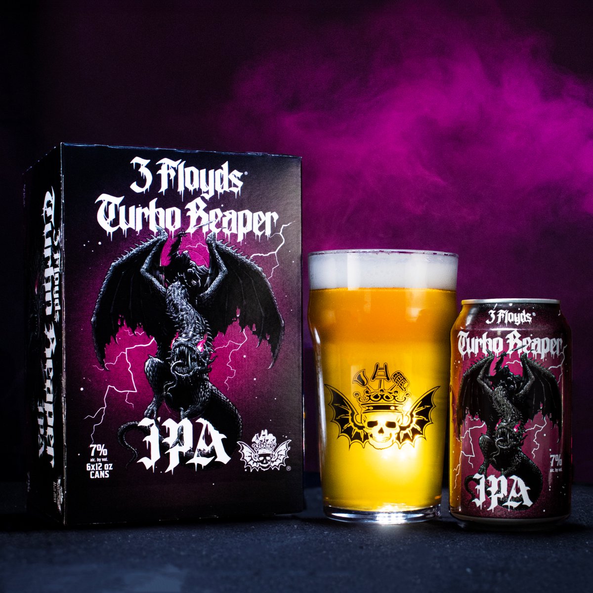 Our brand new, ultra approachable West Coast-style IPA . . . 🎆 Turbo Reaper 🎆 Out now in all 3 Floyds markets. 3floyds.com/finder